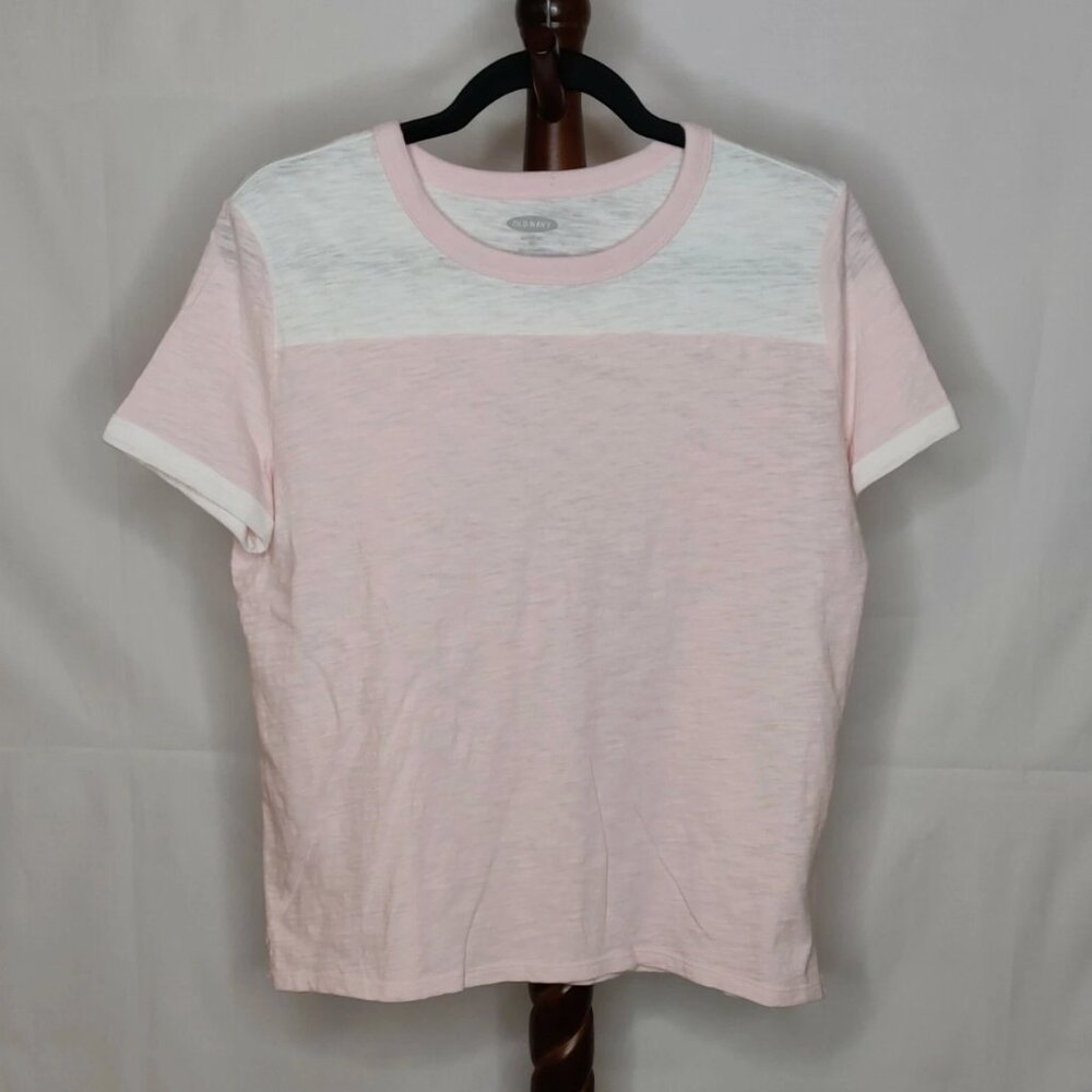 NWT Medium Varsity Millennial Pink T Shirt - Old Navy